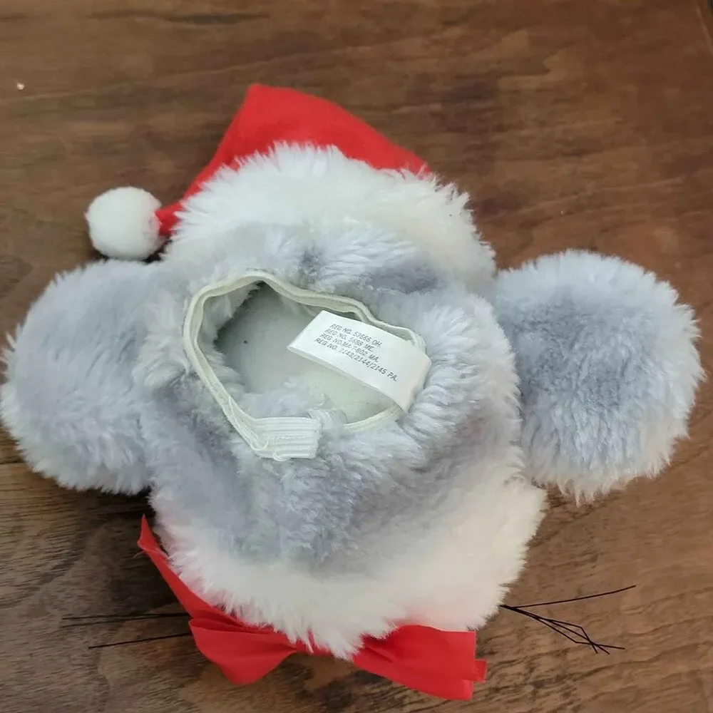 Vintage 1986 Christmas Mouse Doorknob Plush Cover House of Lloyd READ DESCRIPTIO